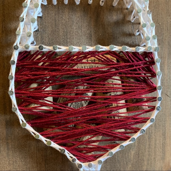 Wine glass string nail art used with real wine corks, handmade, 8” by 11” - Picture 4 of 7